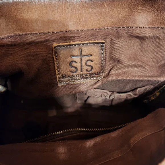 STS Ranchwear Brown Tote with Southwestern Pattern - Picture 3 of 5